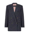 Etro Double-breasted Wool And Cotton-blend Jacquard Blazer In Black