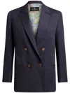 Etro Double-breasted Blazer In Blue