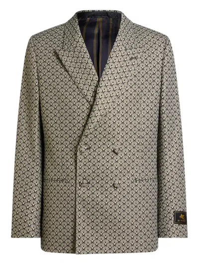 Etro Double-breasted Blazer In Multi