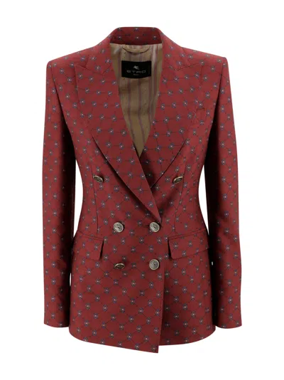 ETRO DOUBLE-BREASTED BLAZER WITH MICRO PATTERN
