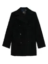 Etro Double-breasted Coat In Black