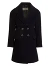 Etro Double-breasted Coat In Black