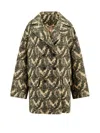 Etro Women Double-breasted Coat With Multicolor Motif