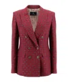Etro Structured Lapel Buttoned Sleeve Jacket In Red