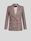 Etro Houndstooth-pattern Double-breasted Jacket In White