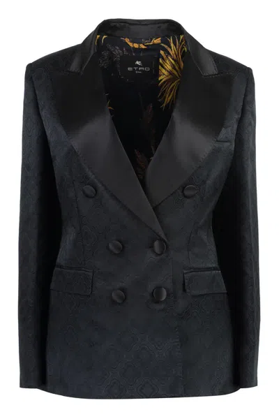 Etro Women's Double-breasted Jacket In Black