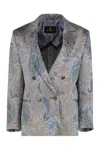 Etro Double-breasted Jacket In Multi