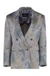 Etro Double-breasted Jacket In Multicolor