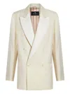 Etro Double-breasted Jacquard Blazer In Neutrals
