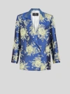 Etro Double-breasted Jacquard Jacket In Light Blue