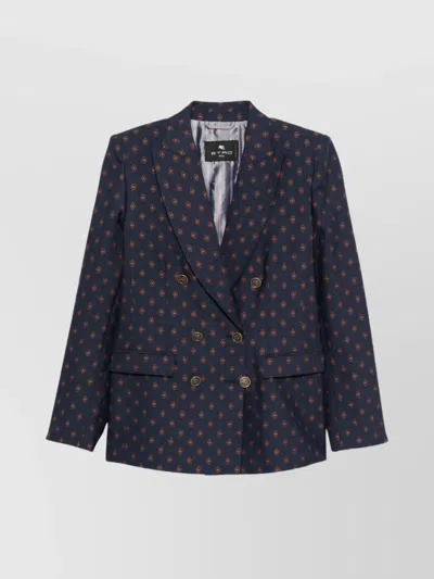 ETRO DOUBLE-BREASTED PATTERNED JACKET LONG SLEEVES
