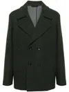Etro Double-breasted Peacoat In Green