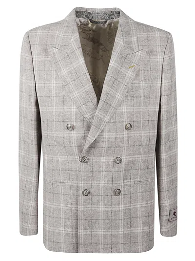 Etro Double-breasted Tartan Blazer
