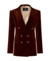 Etro Double-breasted Velvet Jacket With Button Details And Tailored Fit In Red