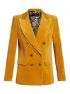 Etro Logo-engraved Button-down Suit Coat In Yellow