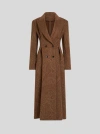 Etro Tailored Long Coat Featuring Paisley Design In Brown