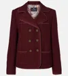 Etro Double-breasted Wool And Mohair Jacket In Burgundy