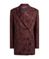Etro Double-breasted Wool-blend Bark-effect Jacket In Burgundy