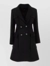 Etro Double-breasted Wool Coat With Floral Buttons In Black