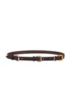 Etro Double Buckle Leather Belt In Brown