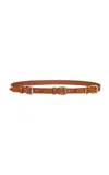 Etro Double Buckle Leather Belt In Orange