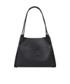 Etro 'libra' Black Shopper With Tone On Tone Pegaso Motif In Black