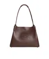 Etro Brown Leather Bag With Embroidered Logo In Brown