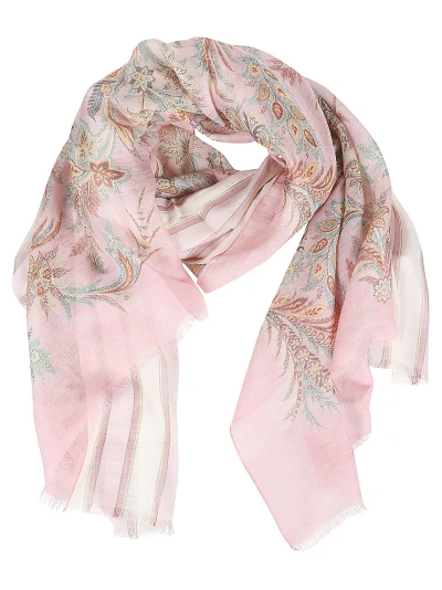 Etro Double Layer Scarf In Rosa