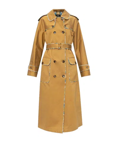 Etro Double-breasted Belted Coat In Brown