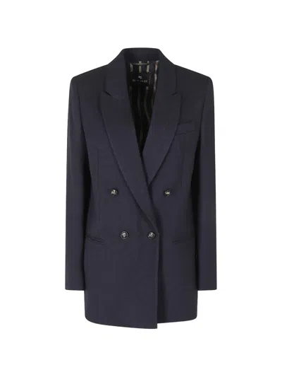 Etro Double-breasted Blazer In Multi