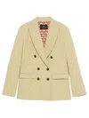 Etro Fitted Double-breasted Jacket With Paisley Pattern In Neutral