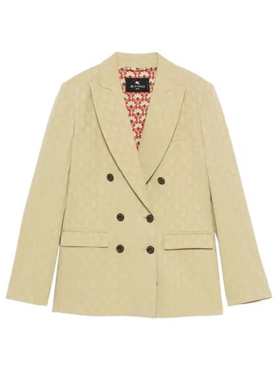 ETRO ETRO DOUBLE-BREASTED FITTED PAISLEY-MOTIF BLAZER