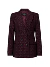 Etro Double-breasted Jacquard-pattern Blazer In Brown