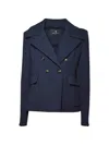 Etro Double-breasted Notched-lapel Jacket In Blue