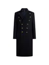 Etro Double-breasted Wool-blend Cloth Coat In Blue