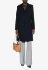 Etro Double-breasted Wool-blend Coat In Blue