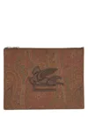 Etro Dpp Pouch Essential Paisley In Brown
