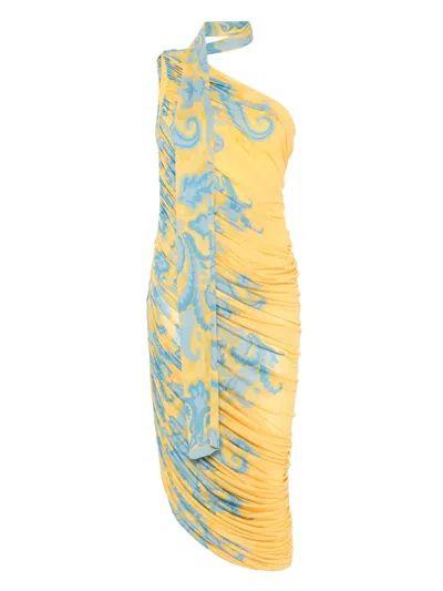 Etro Draped Maxi Dress In 黄色