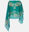 Etro Daffodil-motif Asymmetric Top In Green