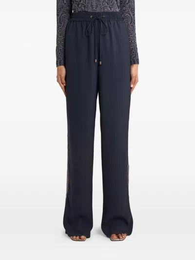 Etro Drawstring Elastic Waist Trousers In Blue
