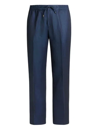 Etro Drawstring-waist Trousers In Blue