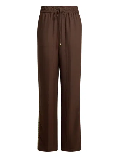Etro Drawstring Wide-leg Trousers In Brown