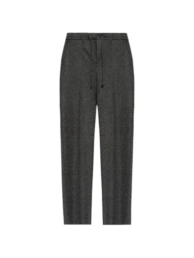Etro Drawstring-waist Pressed-crease Trousers In Gray