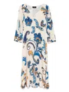 Etro Floral Pattern V-neckline Midi Length Dress