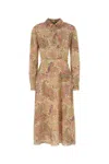 Etro Stretch Polyester Shirt Dress With Paisley Pattern