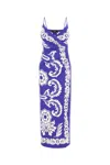 Etro Draped Floral Maxi Dress With Spaghetti Straps In Multi