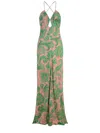 Etro Cutout Printed Satin Maxi Dress