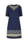 Etro Stretch Viscose Dress With Embroidered Geometric Pattern In 200