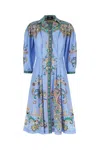 Etro Paisley-jacquard Knee-length Shirt Dress In Blue Fdo Print