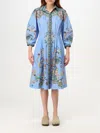 Etro Paisley-jacquard Knee-length Shirt Dress In Blue